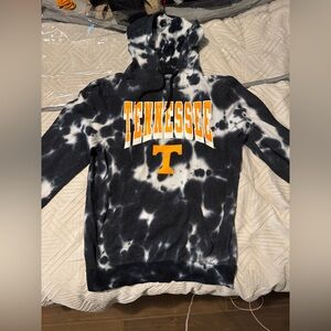 Colosseum Dark Blue and White Tie-Dye Hoodie with Orange Tennessee Logo